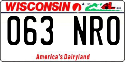 WI license plate 063NRO