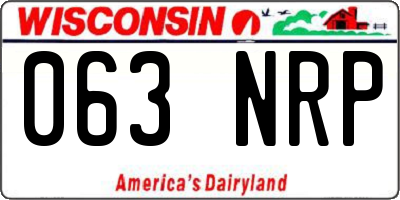 WI license plate 063NRP