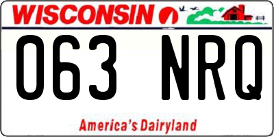 WI license plate 063NRQ