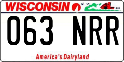 WI license plate 063NRR