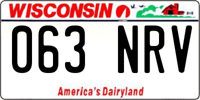 WI license plate 063NRV