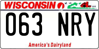WI license plate 063NRY