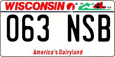 WI license plate 063NSB