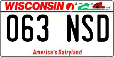 WI license plate 063NSD