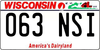 WI license plate 063NSI