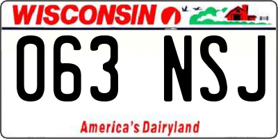 WI license plate 063NSJ