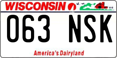 WI license plate 063NSK