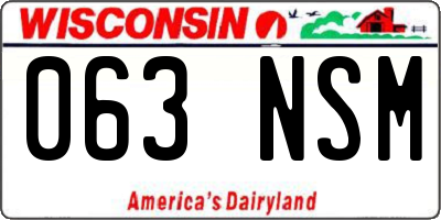 WI license plate 063NSM