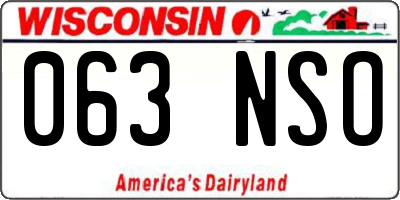 WI license plate 063NSO