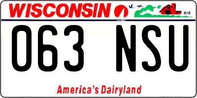 WI license plate 063NSU