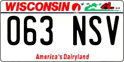 WI license plate 063NSV