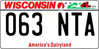 WI license plate 063NTA