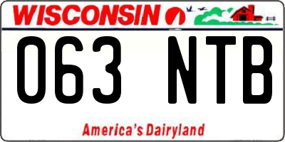 WI license plate 063NTB