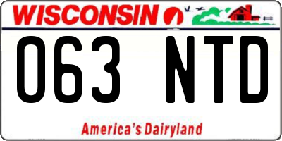 WI license plate 063NTD