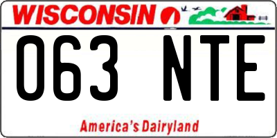 WI license plate 063NTE