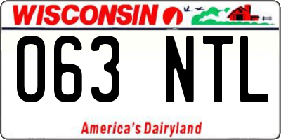 WI license plate 063NTL