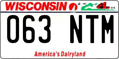 WI license plate 063NTM