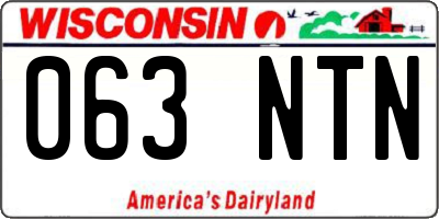 WI license plate 063NTN