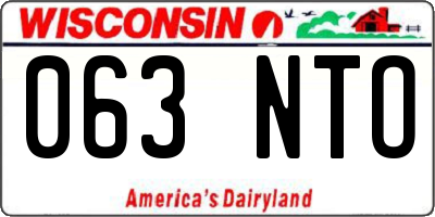 WI license plate 063NTO