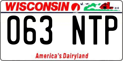 WI license plate 063NTP