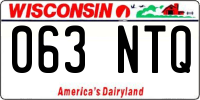WI license plate 063NTQ