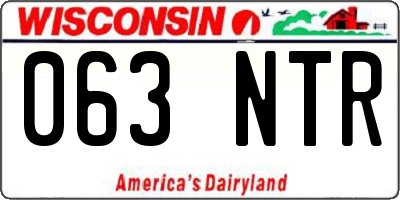 WI license plate 063NTR