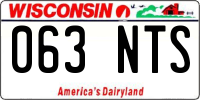 WI license plate 063NTS