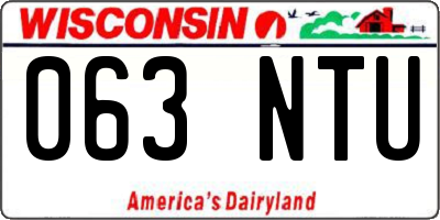WI license plate 063NTU
