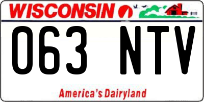 WI license plate 063NTV