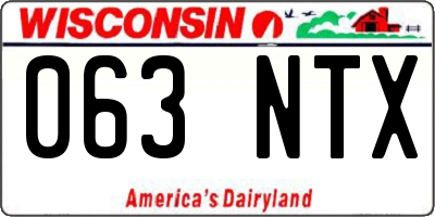 WI license plate 063NTX