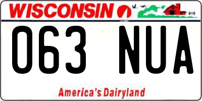 WI license plate 063NUA