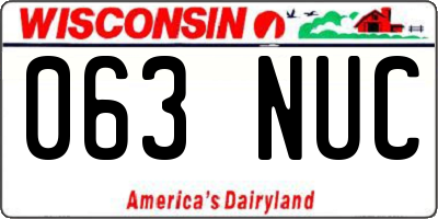 WI license plate 063NUC