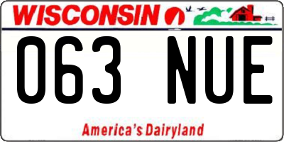 WI license plate 063NUE