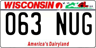 WI license plate 063NUG