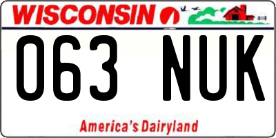 WI license plate 063NUK