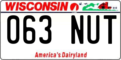 WI license plate 063NUT