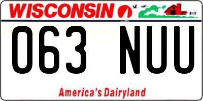WI license plate 063NUU