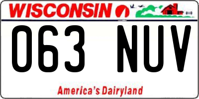 WI license plate 063NUV
