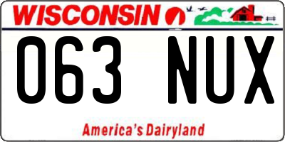 WI license plate 063NUX
