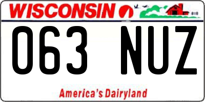 WI license plate 063NUZ