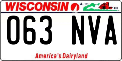 WI license plate 063NVA