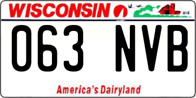 WI license plate 063NVB