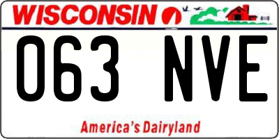 WI license plate 063NVE