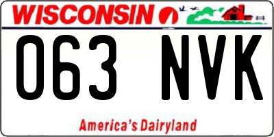 WI license plate 063NVK