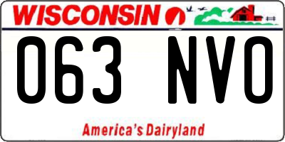 WI license plate 063NVO