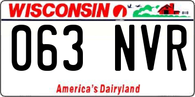 WI license plate 063NVR