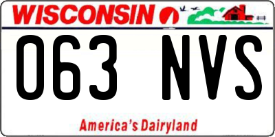 WI license plate 063NVS