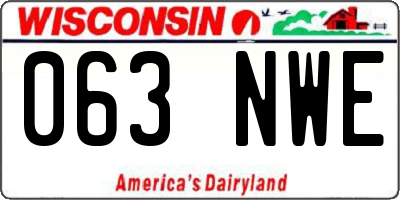 WI license plate 063NWE