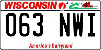 WI license plate 063NWI