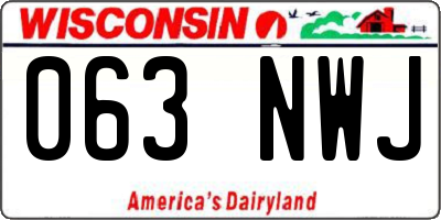 WI license plate 063NWJ